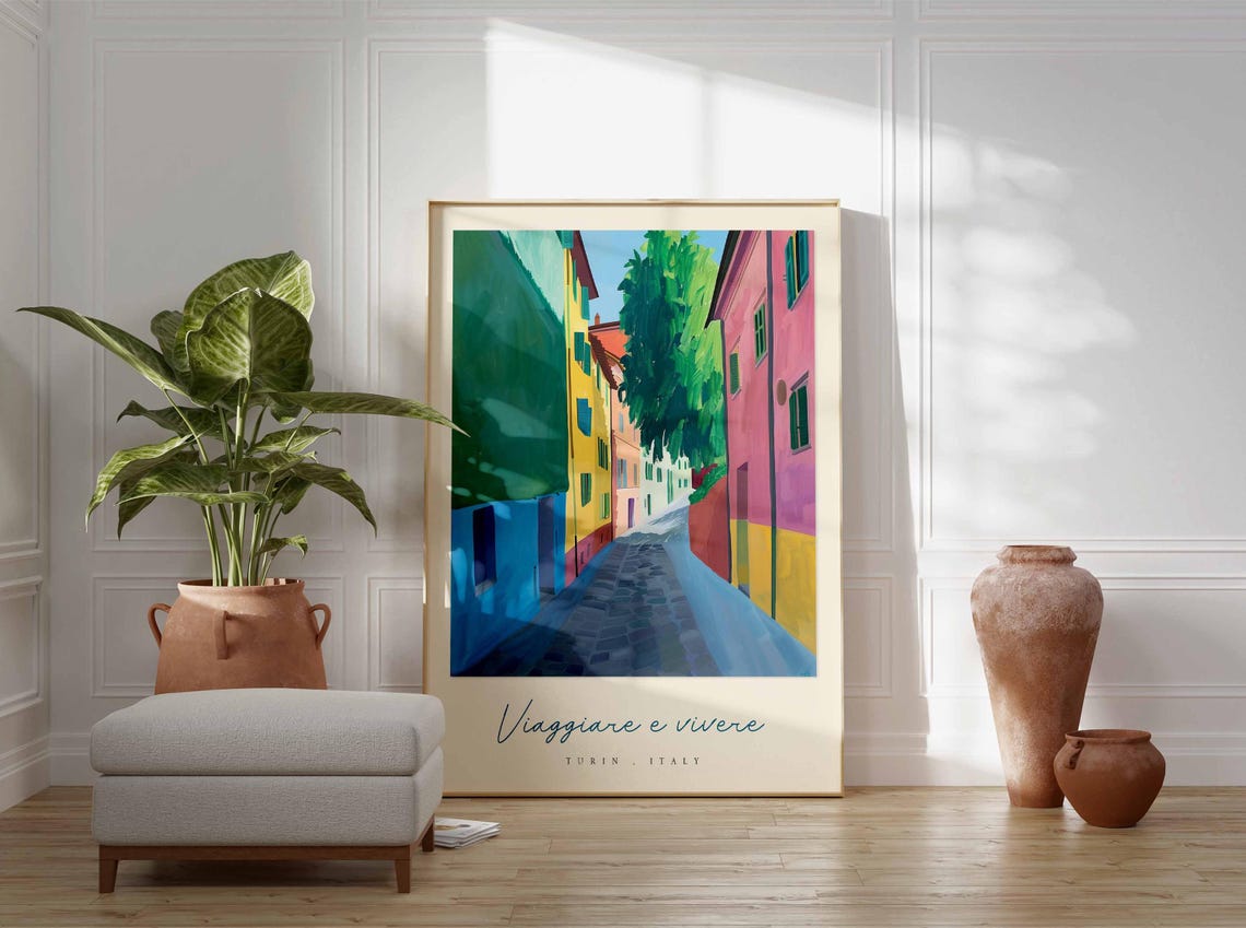 Turin Poster Italian Travel Print Turin Travel Art Turin Wall Art Italy Art Italy Travel Decor Italian Travel Gift - Image 3