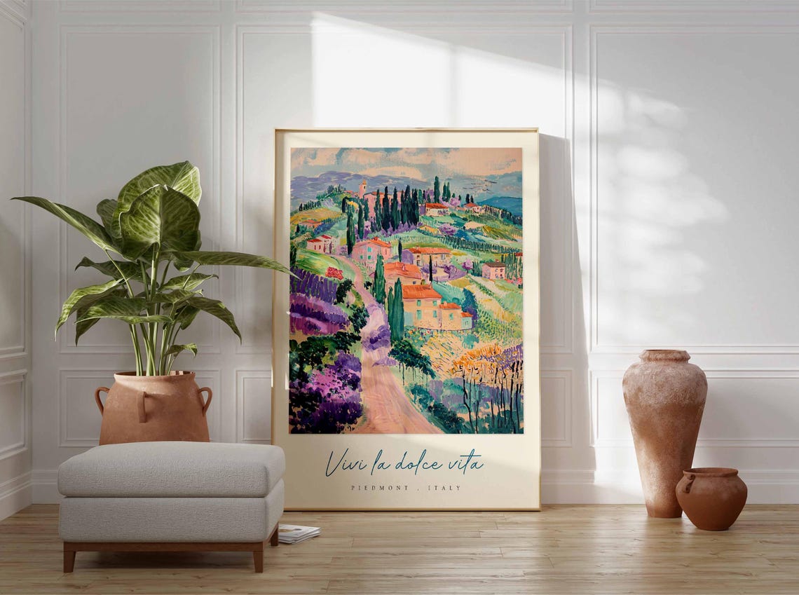 Piedmont Poster Italian Travel Print Piedmont Travel Art Piedmont Wall Art Italy Art Italy Travel Decor Italian Travel Gift - Image 3