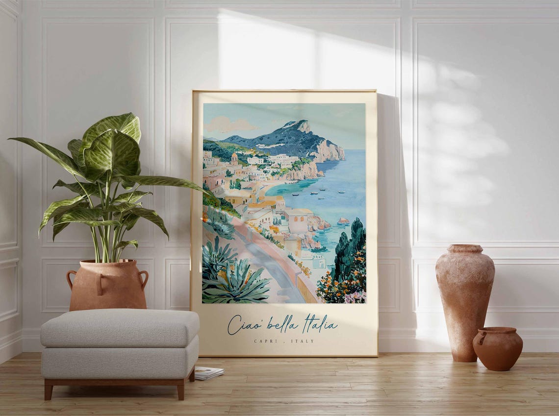 Capri Poster Capri Travel Print Capri Travel Art Capri Wall Art Italy Art Italy Travel Decor Italian Travel Gift - Image 3
