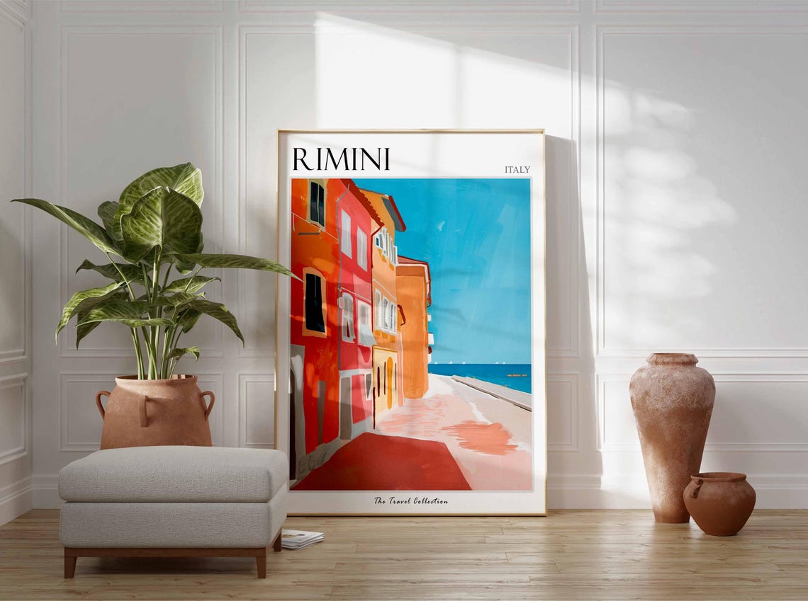 Rimini Poster Italian Travel Print Rimini Travel Art Rimini Wall Art Italian Travel Rimini Home Decor Rimini Travel Gift - Image 2
