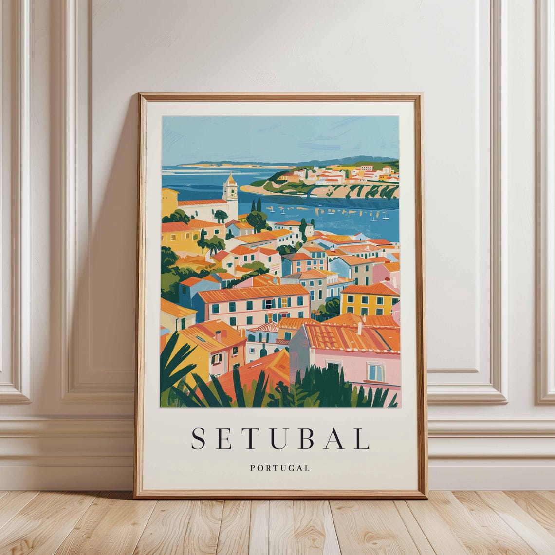 Sheffield England Hillside City View with Church Spire Art Poster - Image 3