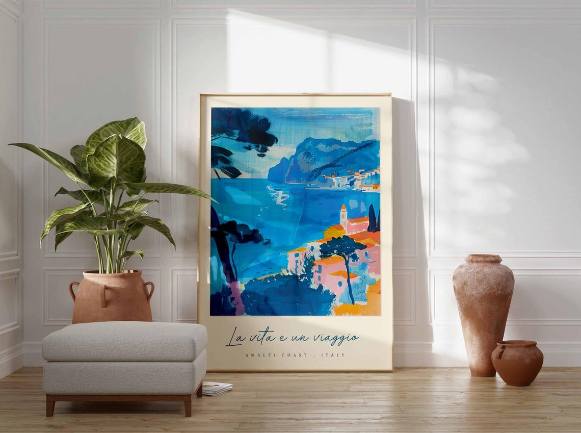 Amalfi Coast Poster Amalfi Coast Travel Print Amalfi Coast Travel Art Amalfi Coast Wall Art Italy Art Italy Travel Decor Travel Gift - Image 3