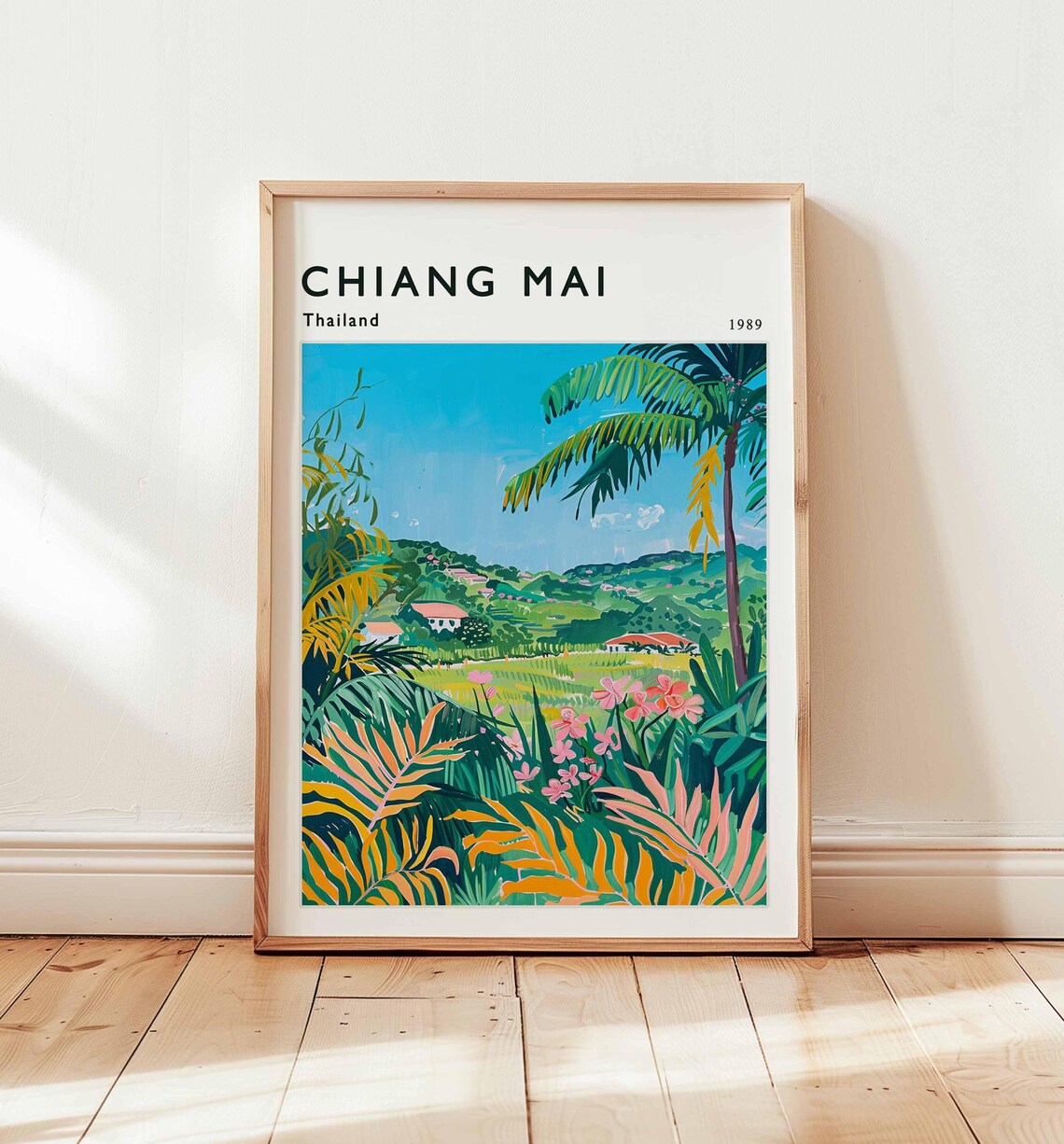 Chiang Mai Thailand 1989 Tropical Jungle Landscape Travel Poster