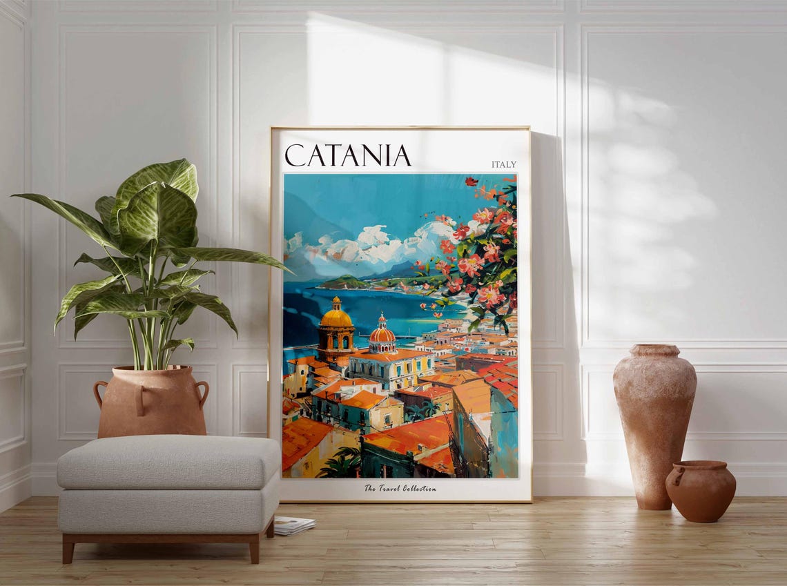 Catania Poster Italian Travel Print Catania Travel Art Catania Wall Art Italian Travel Catania Home Decor Catania Travel Gift - Image 2
