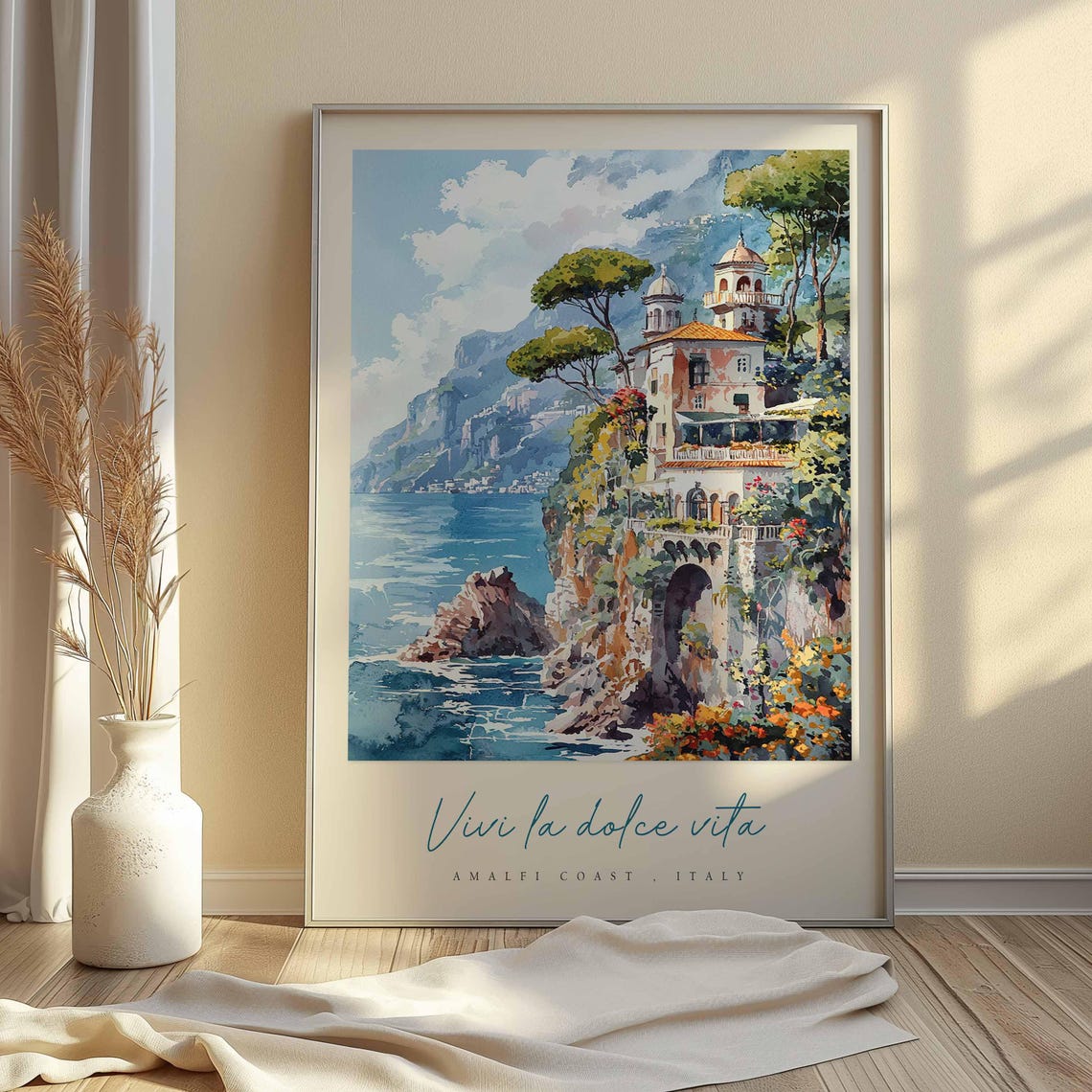 Amalfi Coast Poster Amalfi Coast Travel Print Amalfi Coast Travel Art Amalfi Coast Wall Art Italy Art Italy Travel Decor Travel Gift - Image 2