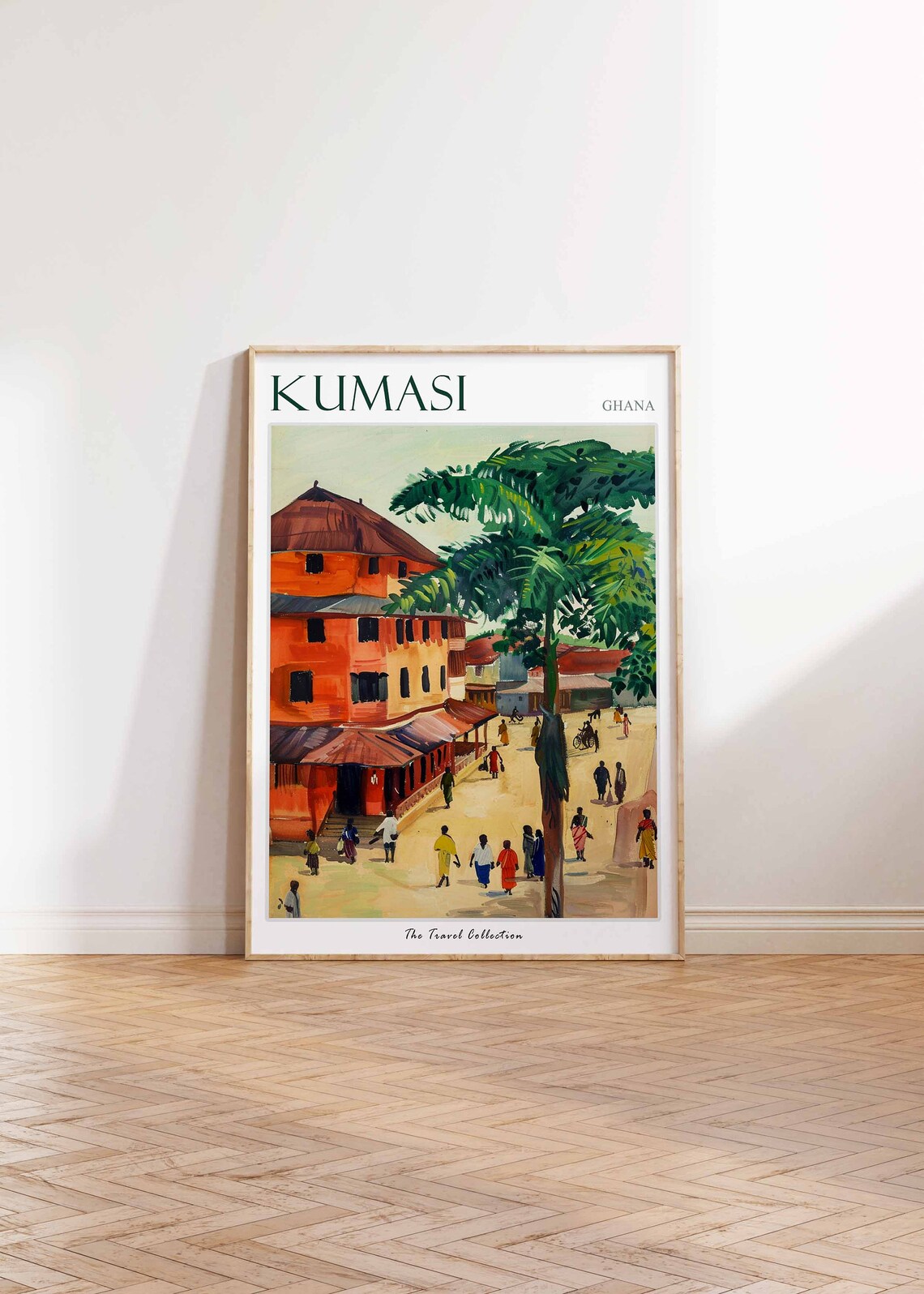 Kumasi Ghana Painted Street Scene African City Travel Poster Decor - Image 2