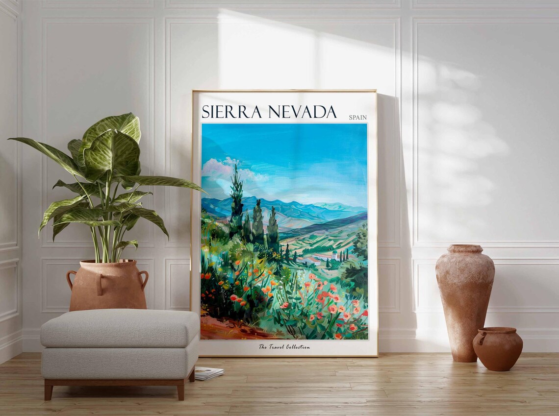 Sierra Nevada Wildflower Meadow Mountain Spain Travel Poster - Image 3