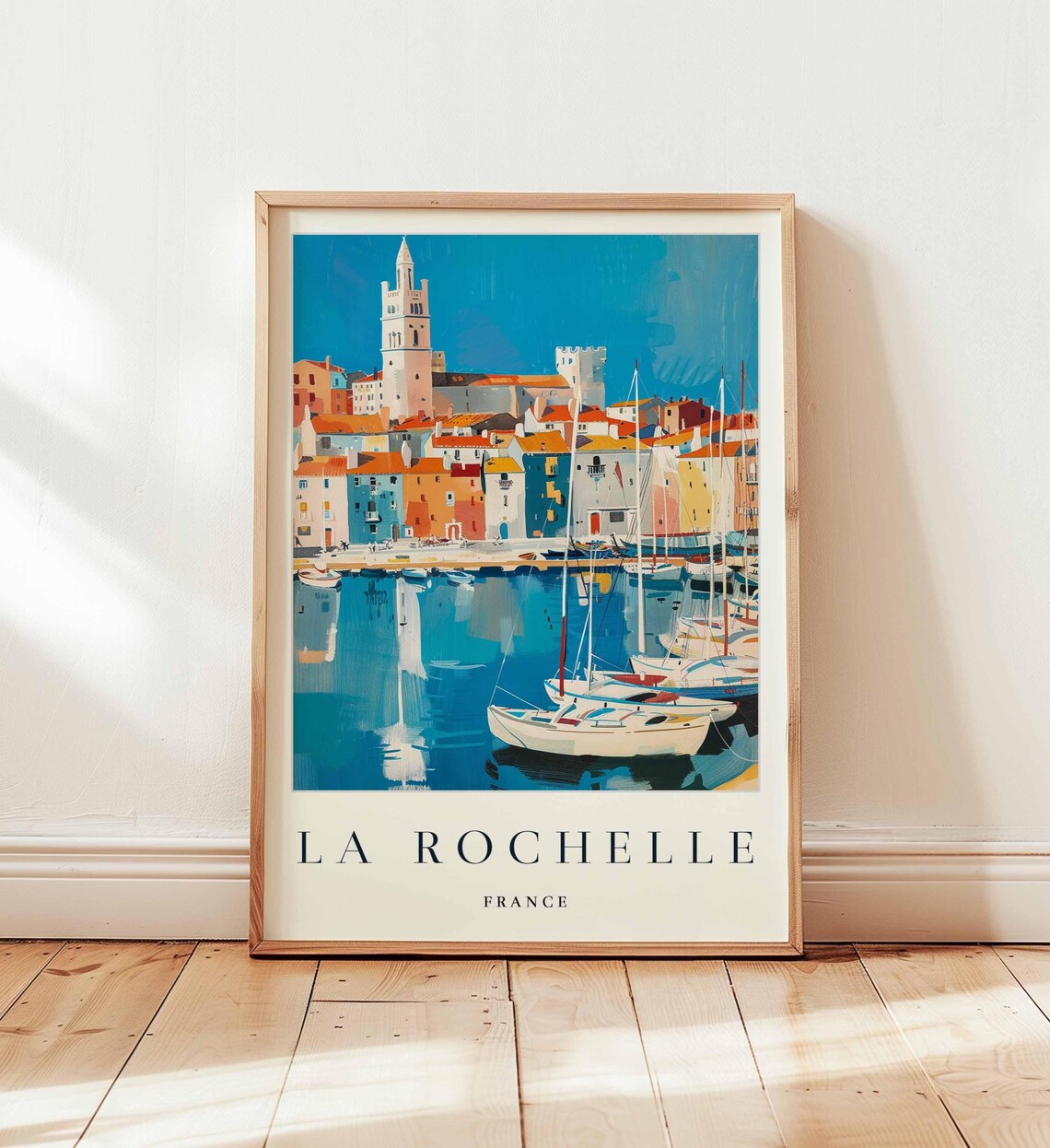 La Rochelle France Vintage Travel Poster, Atlantic Coast