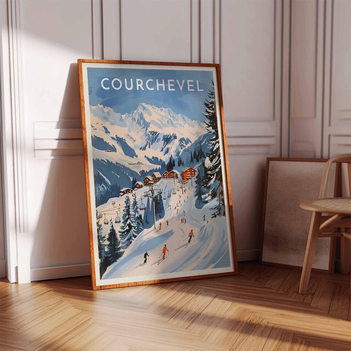 Courchevel Skiing Travel Poster, Winter Sport Art - Image 2