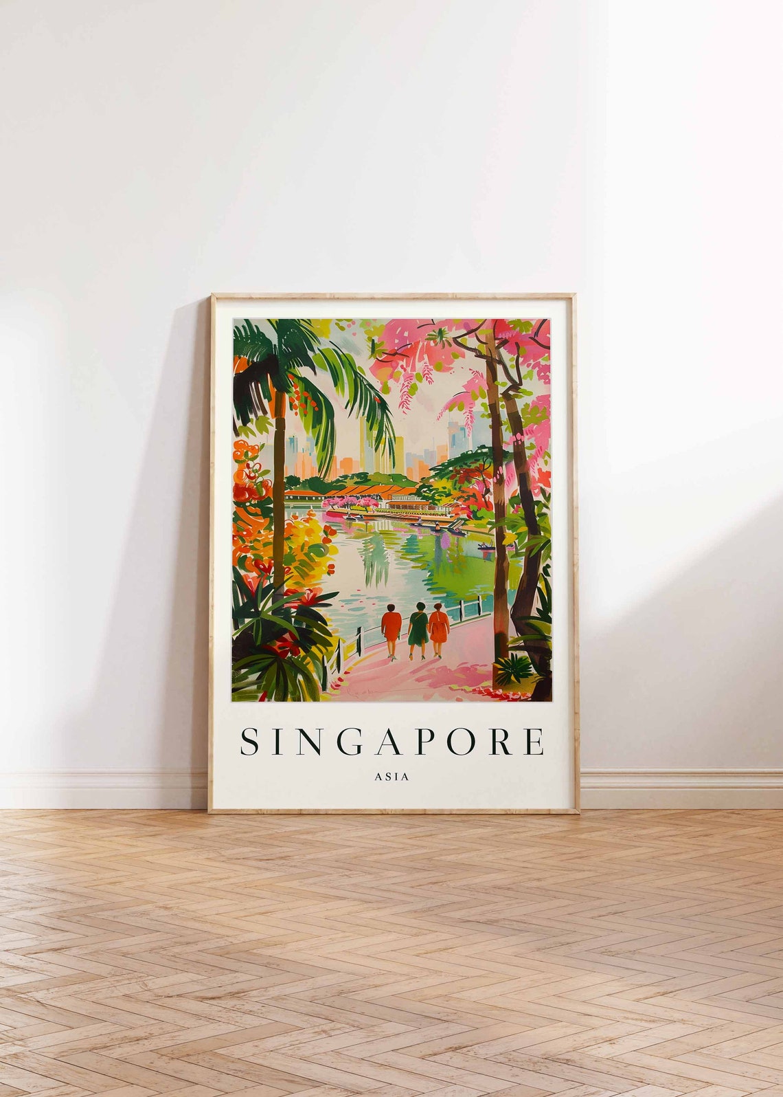 Singapore Poster Singapore Travel Print Asia Wall Art Singaporean Travel Print Tropical Decor City Print Singapore Gift - Image 2
