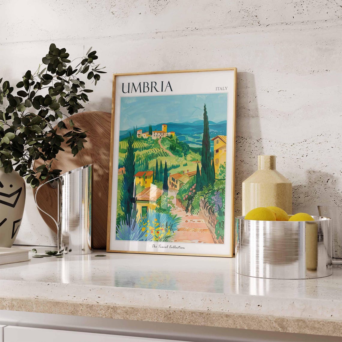 Umbria Poster Umbria Travel Print Italy Wall Art Italian Travel Print Italian Decor Italian Gift Umbria Wall Art - Image 2