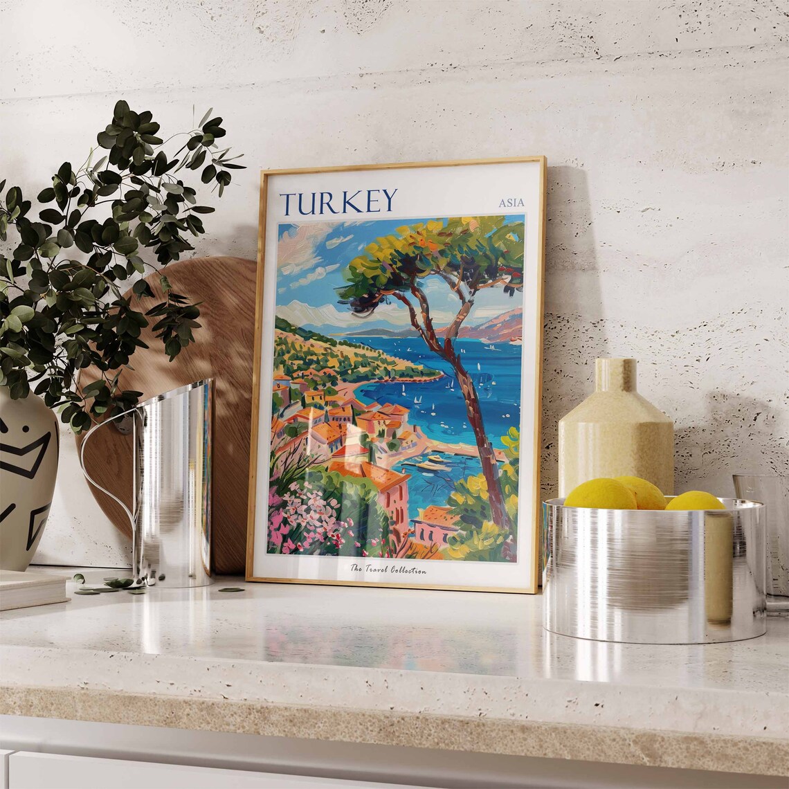 Turkey Travel Print, Turkish Botanical Decor Art - Image 2