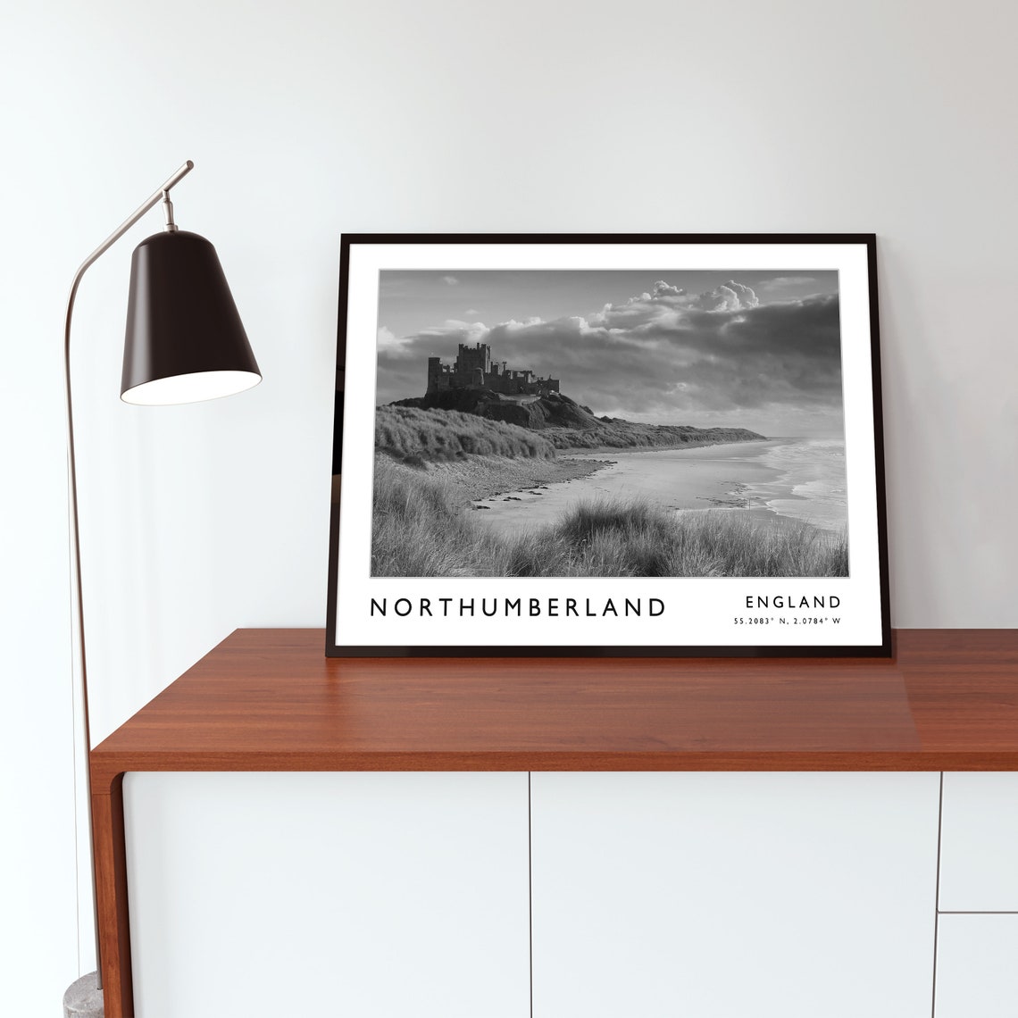 Northumberland Print Northumberland Poster England Travel Print English Print Black And White Travel Poster Travel Art Travel Gift - Image 3