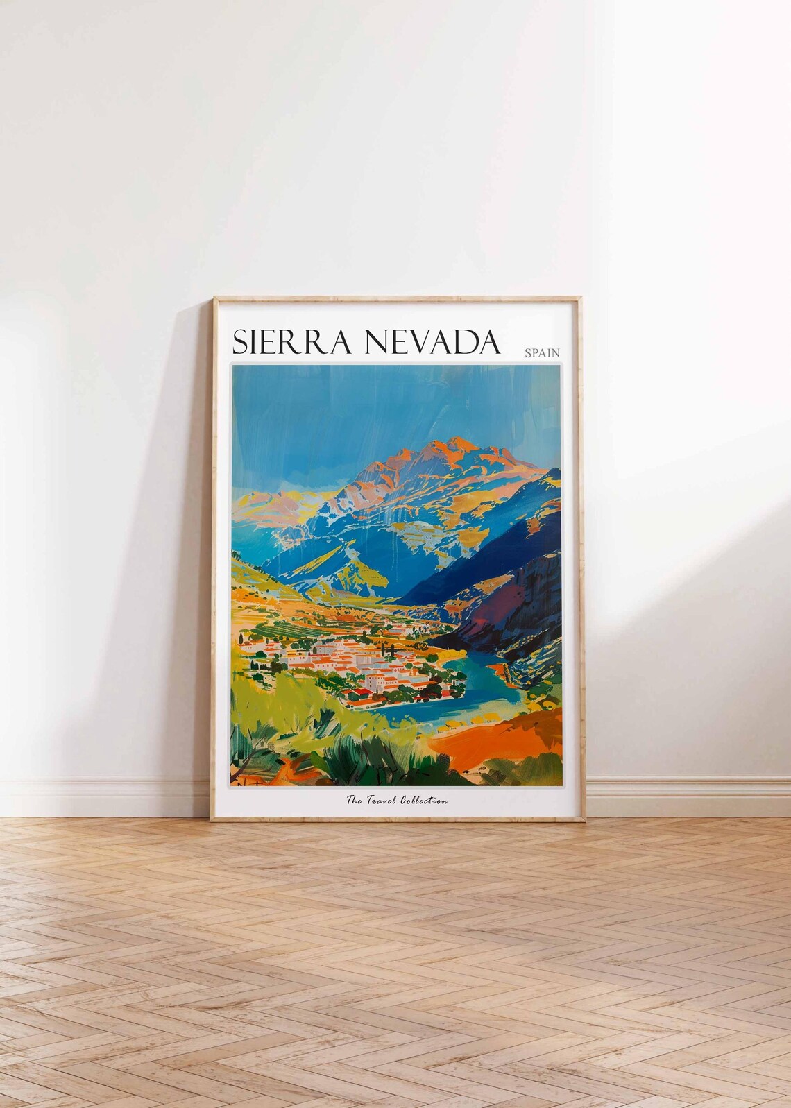 Sierra Nevada Spain Mountain Peaks Painted Colorful Travel Poster - Image 2