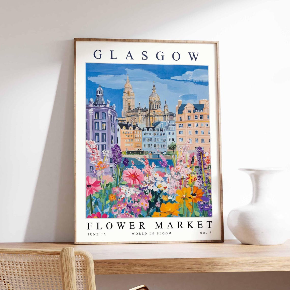 Glasgow Flower Market Scotland Riverside Domes Pink Blossom Poster