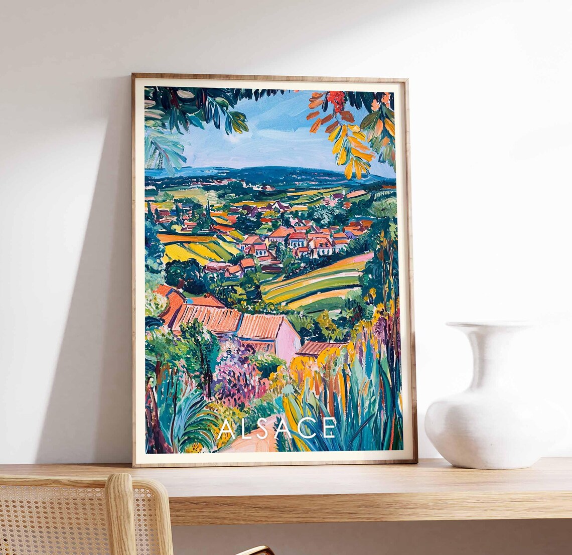 Alsace Travel Poster, France Village Photography