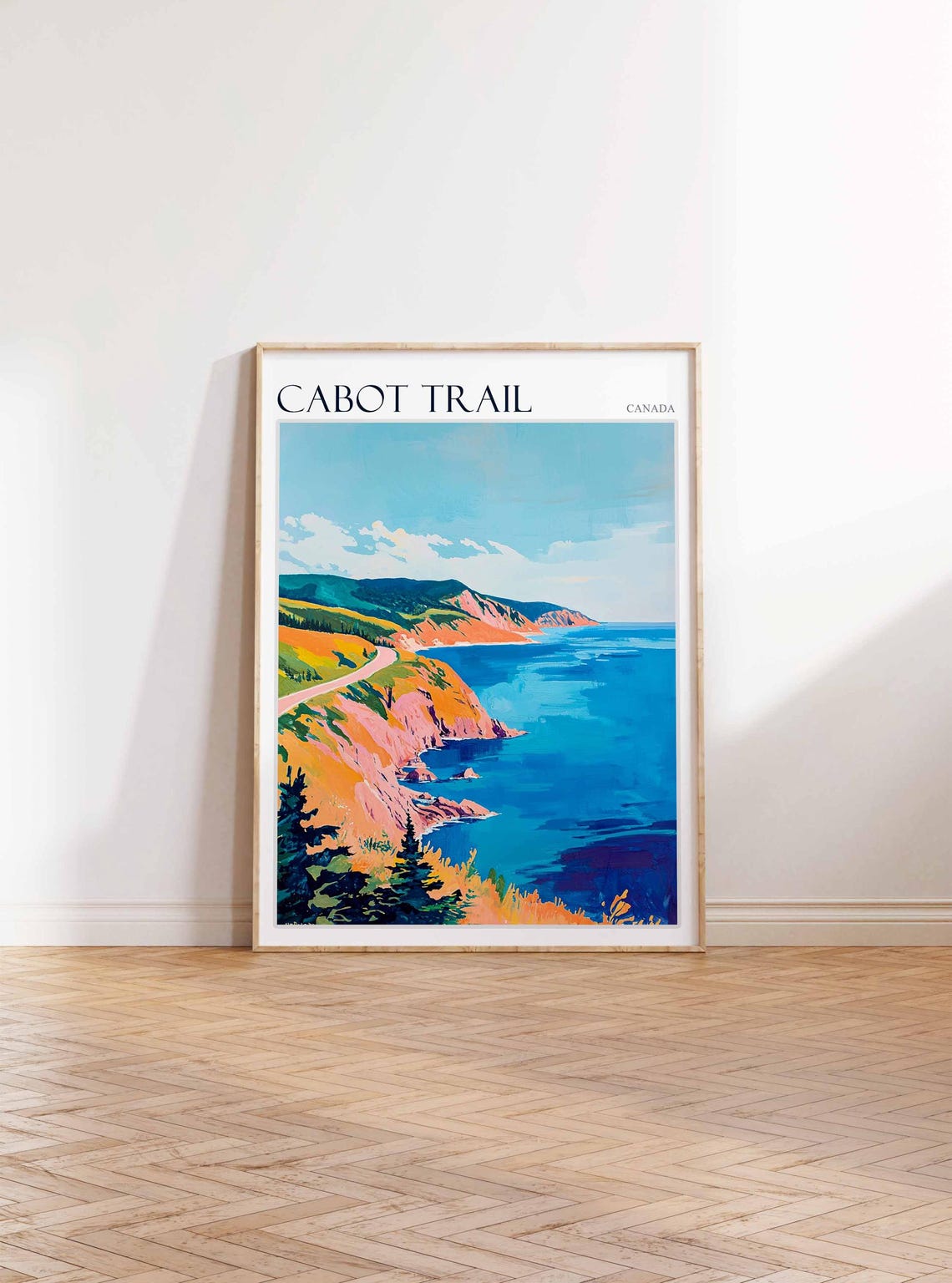 Cabot Trail Canada Golden Cliffs Shoreline Drive Ocean View Poster - Image 3