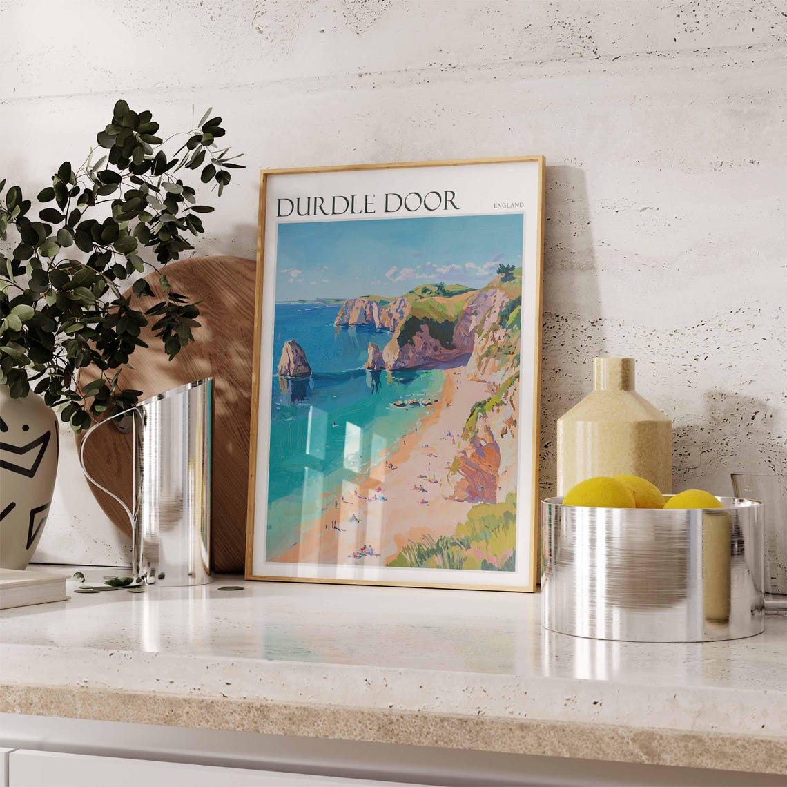 Durdle Door England Jurassic Coast Beach and Sea Cliffs Poster - Image 2