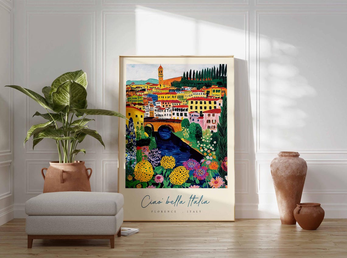 Florence Poster Italian Travel Print Florence Travel Art Florence Wall Art Italy Art Italy Travel Decor Italian Travel Gift - Image 3
