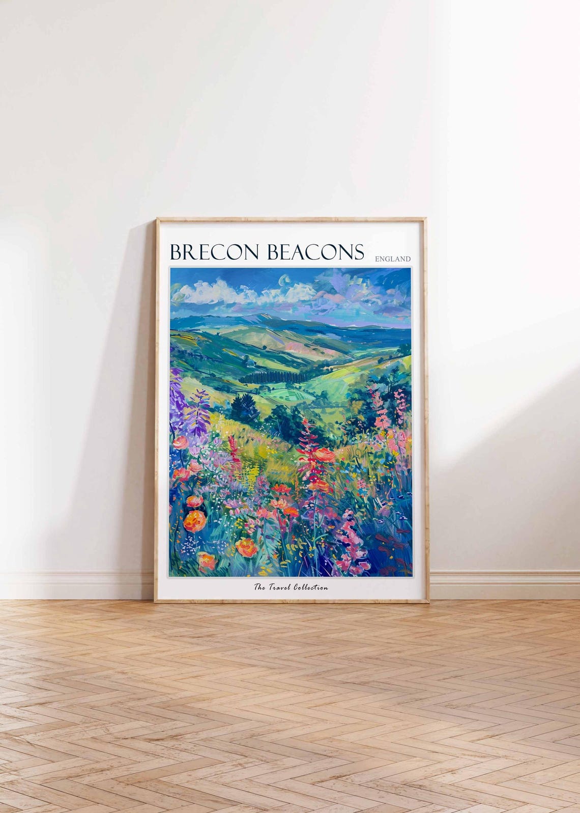 Brecon Beacons Rolling Hills Wildflower Meadow Travel Poster - Image 2