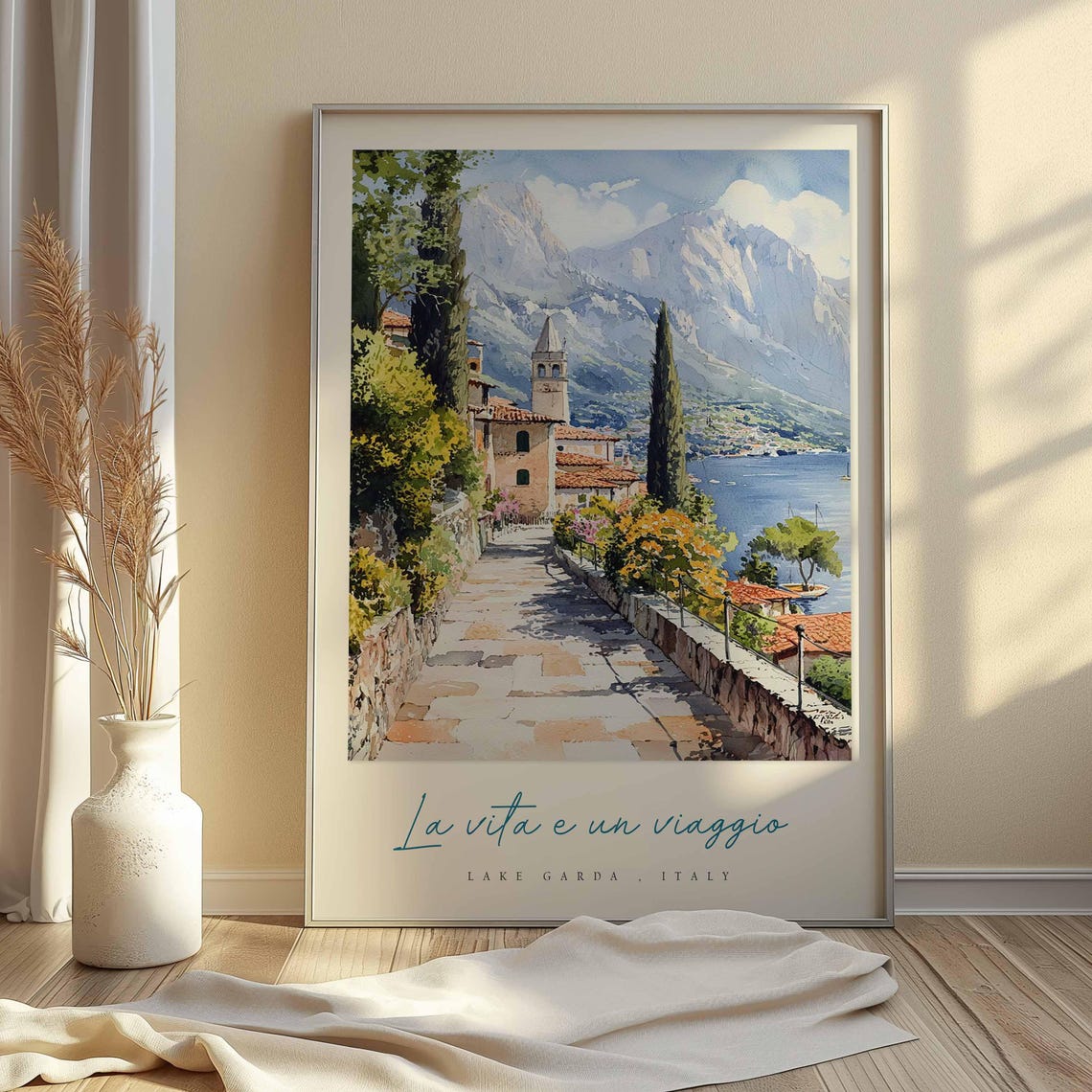 Lake Garda Poster Italian Travel Print Lake Garda Travel Art Lake Garda Wall Art Italy Art Italy Travel Decor Italian Travel Gift - Image 2