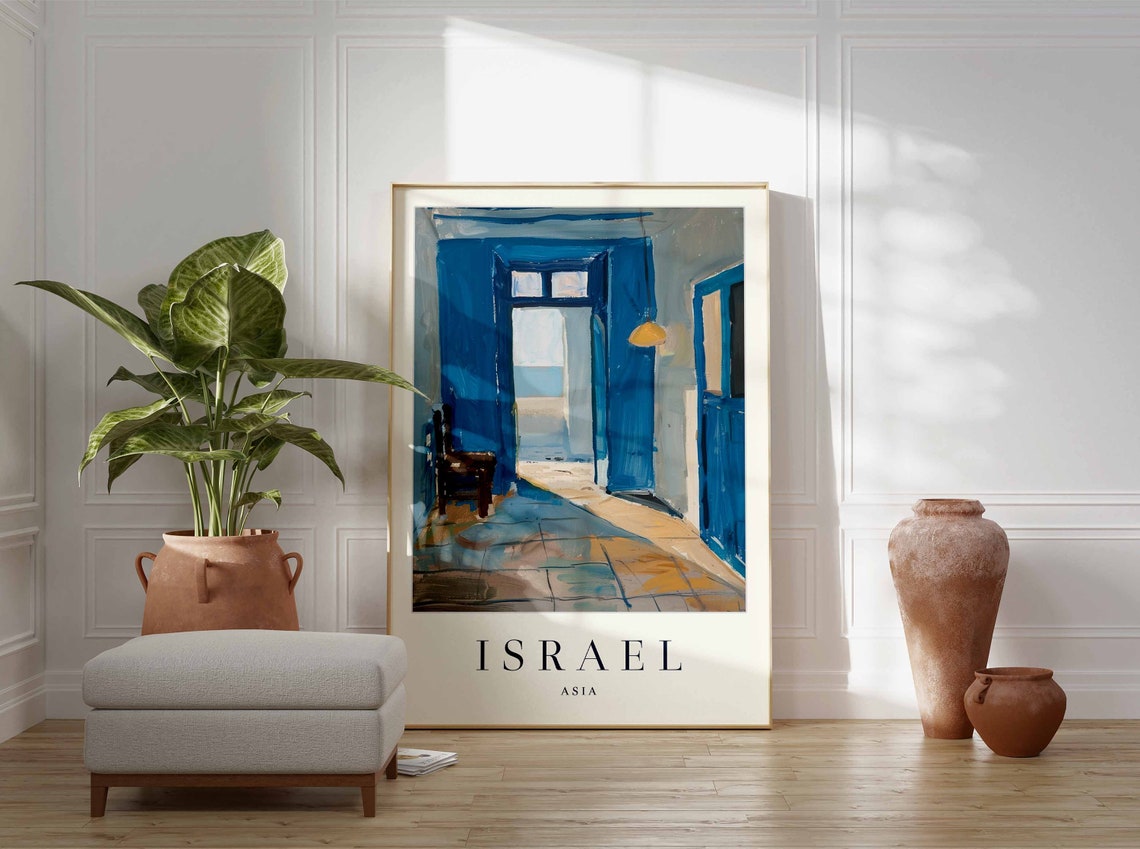 Israel Poster Israel Travel Print Asia Wall Art Asian Travel Print Tropical Decor Sea Print Israel Gift Israel Travel Poster - Image 3