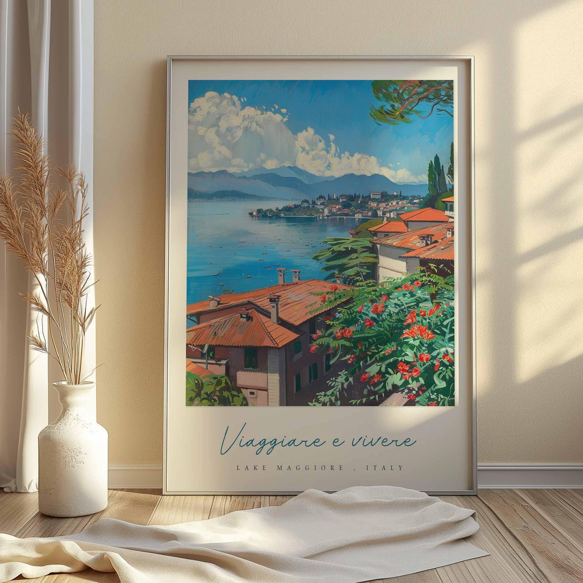 Lake Maggiore Poster Italian Travel Print Lake Maggiore Travel Art Lake Maggiore Wall Art Italy Art Italy Travel Decor Travel Gift - Image 2