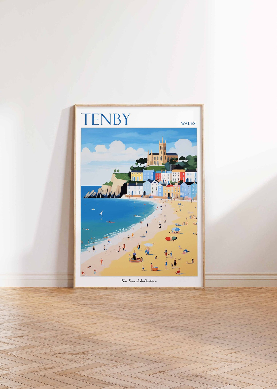 Tenby Poster Tenby Travel Print Wales Travel Poster Welsh Decor Tropical Decor Sea Print Tenby Gift Tenby Travel Poster - Image 2
