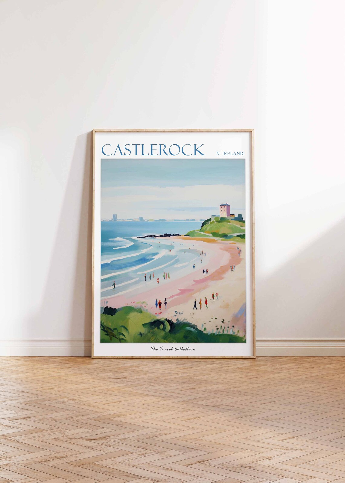 Castlerock Northern Ireland Beach Castle Illustrated Travel Poster - Image 2