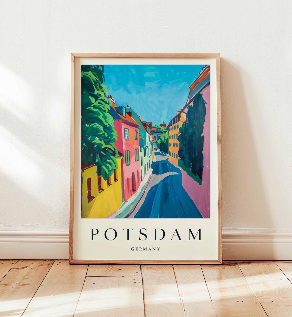 Potsdam Germany Colorful Old Town Street Sunny Cityscape Poster