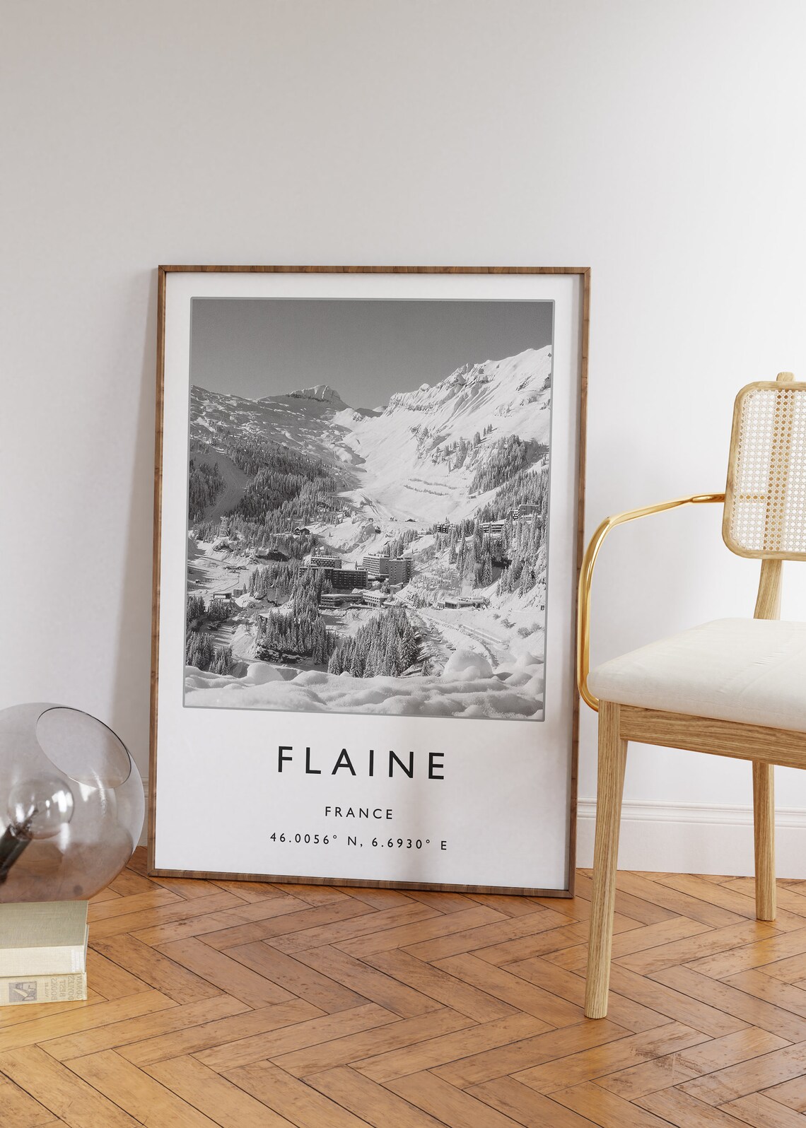 Flaine France Skiing Travel Poster, Winter Sport Art - Image 3
