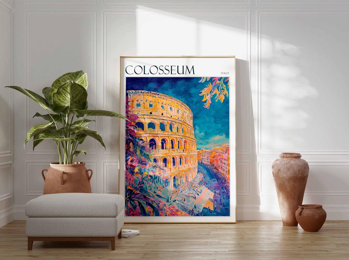 Colosseum Poster Colosseum Travel Print Italy Wall Art Italian Travel Print Italian Decor Italian Gift Colosseum Wall Art - Image 2