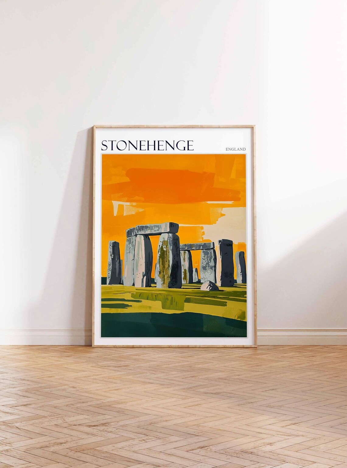 Stonehenge England Fiery Orange Sunset Silhouette Stones Poster - Image 2