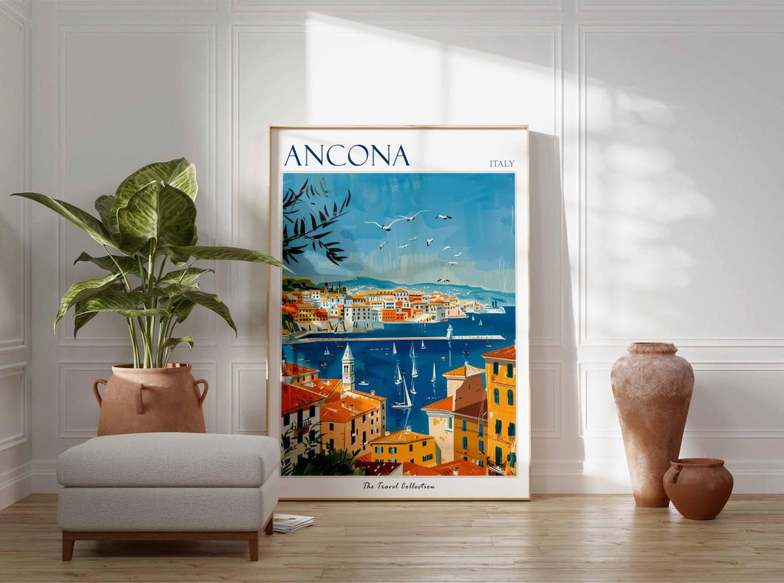 Ancona Poster Italian Travel Print Ancona Travel Art Ancona Wall Art Italian Travel Ancona Home Decor Ancona Travel Gift Italian Art - Image 2