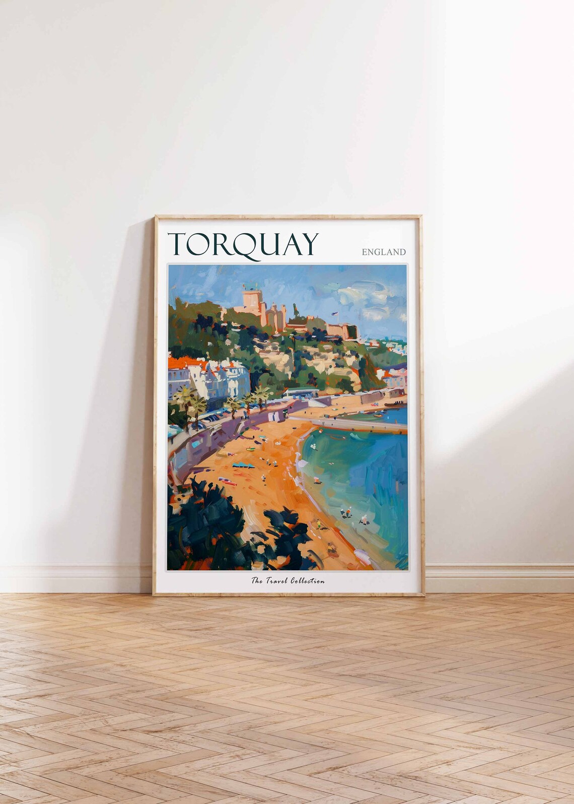 Torquay England Coastal Beach Travel Poster Sunny Harbor View - Image 2