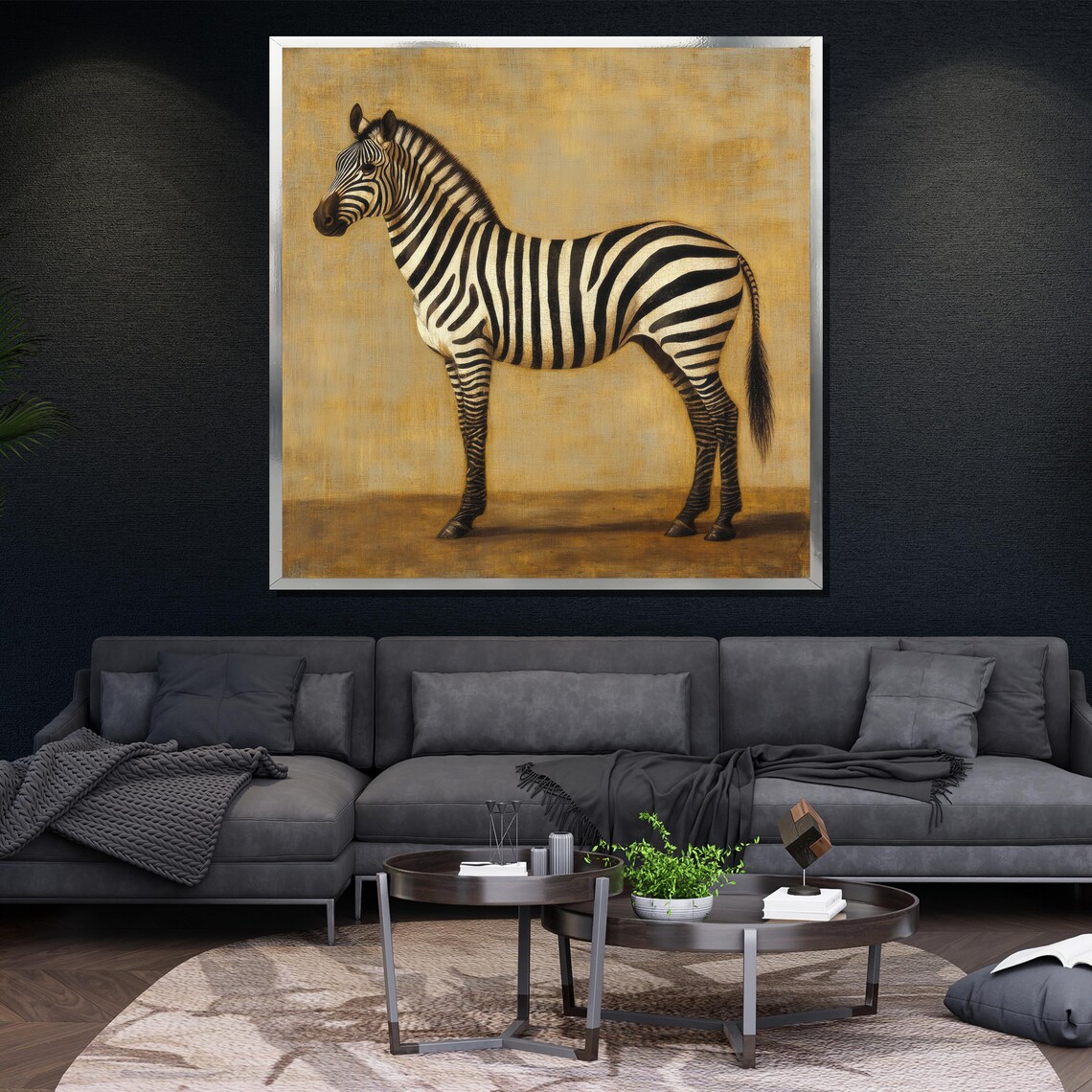 Zebra Gold Background Minimalist Elegant Safari Animal Poster - Image 4