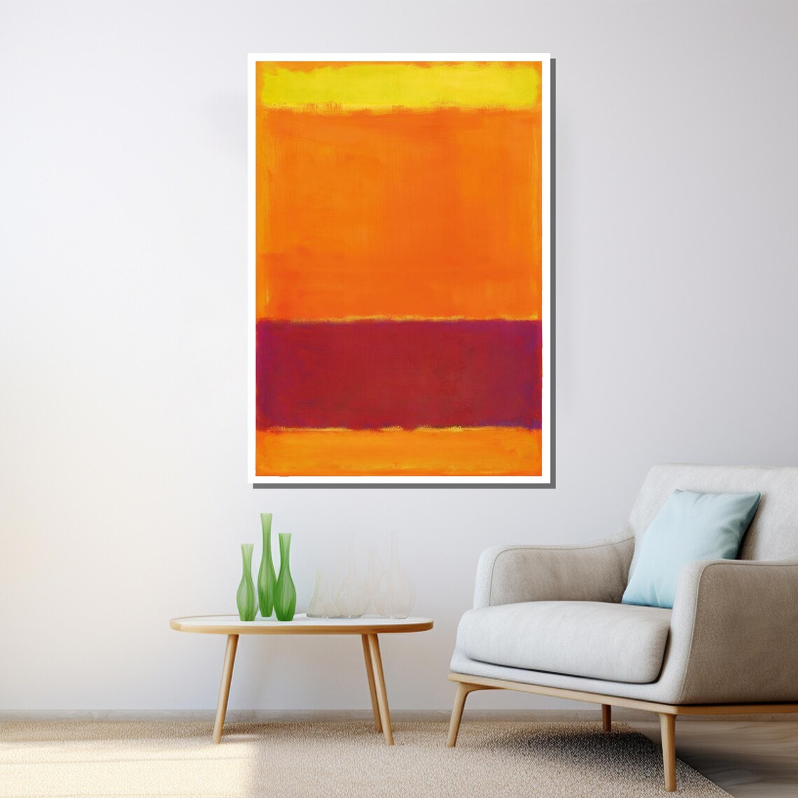 Mark Rothko Sunlit Orange Red Yellow Vibrant Color Field Art Print - Image 3