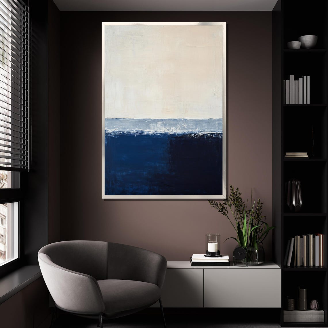 Mark Rothko Painting Blue And Beige Abstract Artwork Modern Art Gift For Wall Decor - Image 4