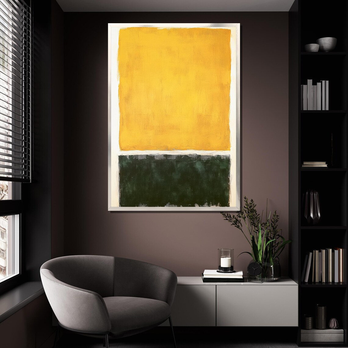 Rothko-Inspired Yellow and Green Abstract Art Print - Image 4