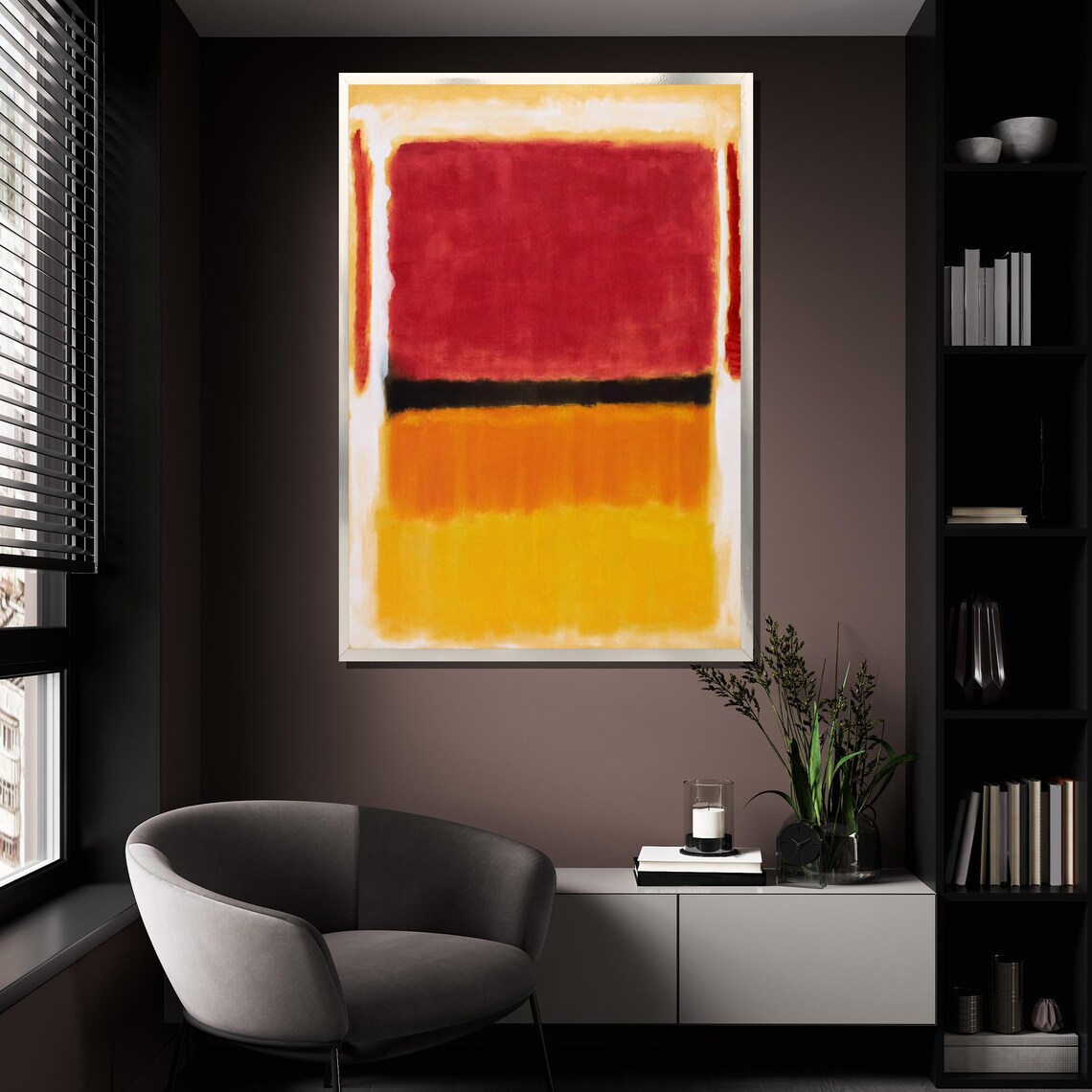 Mark Rothko Painting Red Black And Orange Abstract Art Modern Wall Decor Mid Century Gift Large Artwork - Image 4