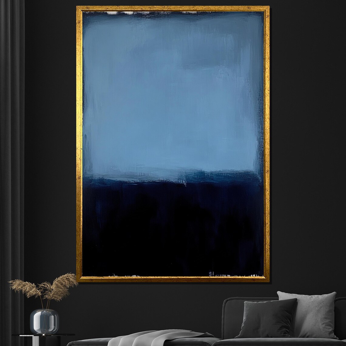 Mark Rothko Serene Light Dark Blue Two Tone Color Field Art Print