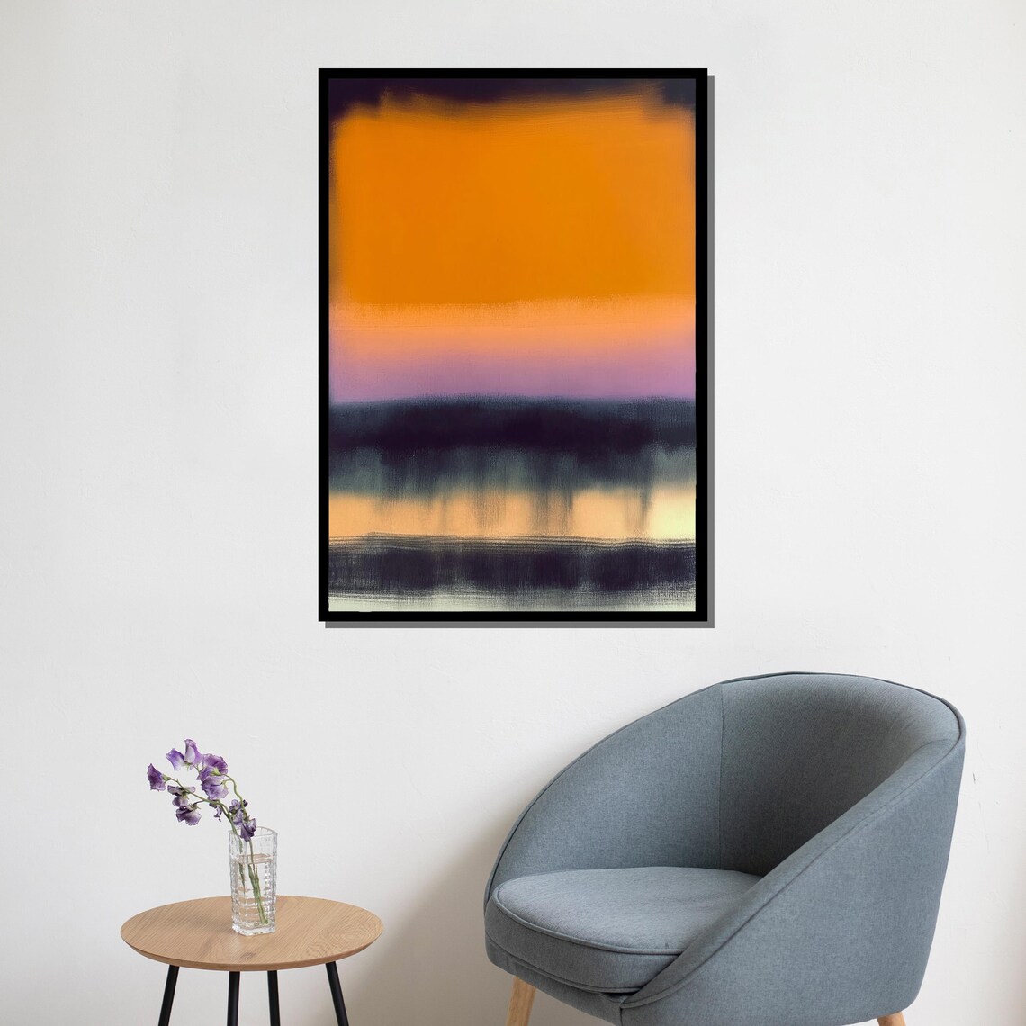Mark Rothko Burning Orange Purple Sunset Color Field Abstract Print - Image 5
