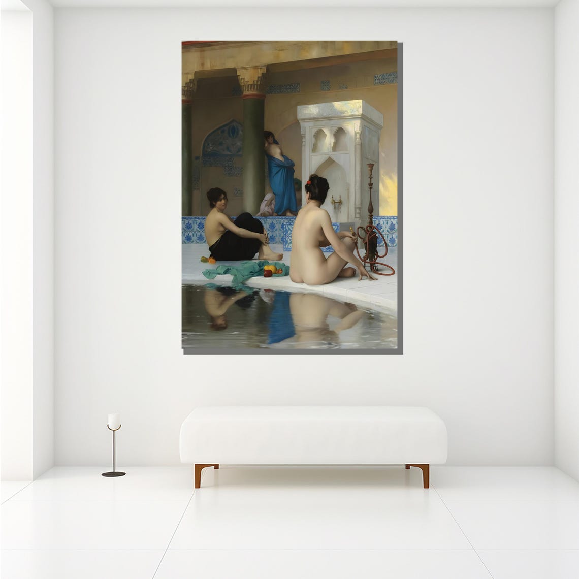 Jean Leon Gerome The Bath Marble Pool Hookah Moorish Women Poster - Image 2