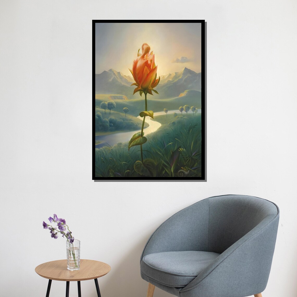 Morteza Katouzian The Last Rose Giant Bloom Valley Surreal Art Poster - Image 5
