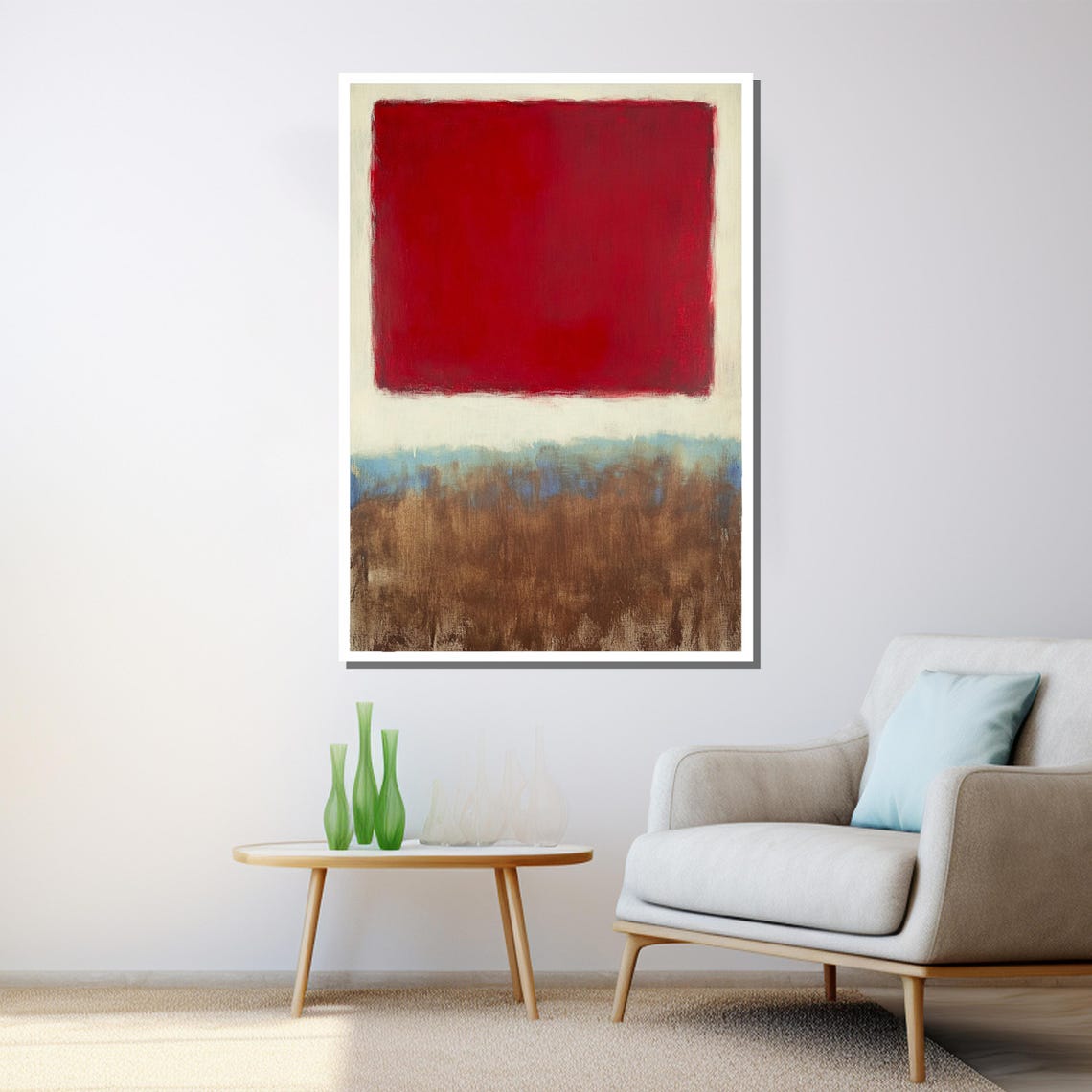 Mark Rothko Red Blue Brown Earthy Color Field Abstract Print - Image 3