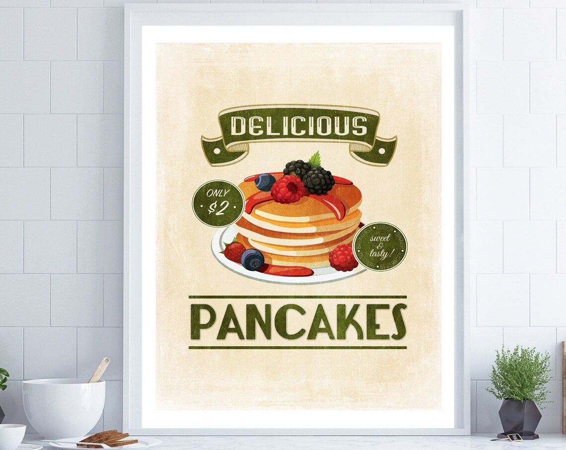 Retro Kitchen Sign, Poster Print Gift For Cook