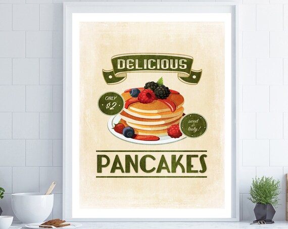 Retro Kitchen Sign, Poster Print Gift For Cook