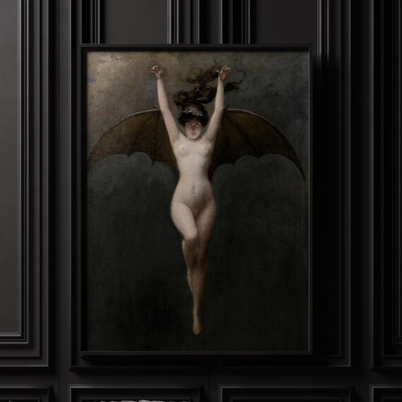 The Bat Woman by Albert Joseph Penot Gothic Vintage Art Poster