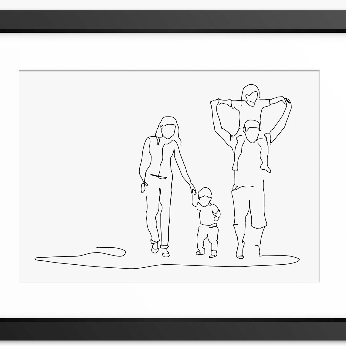Family Print Family Line Art Family Illustration Family Portrait Mothers Day Gift Family Gift Wall Art Line Drawing Fathers Day Art