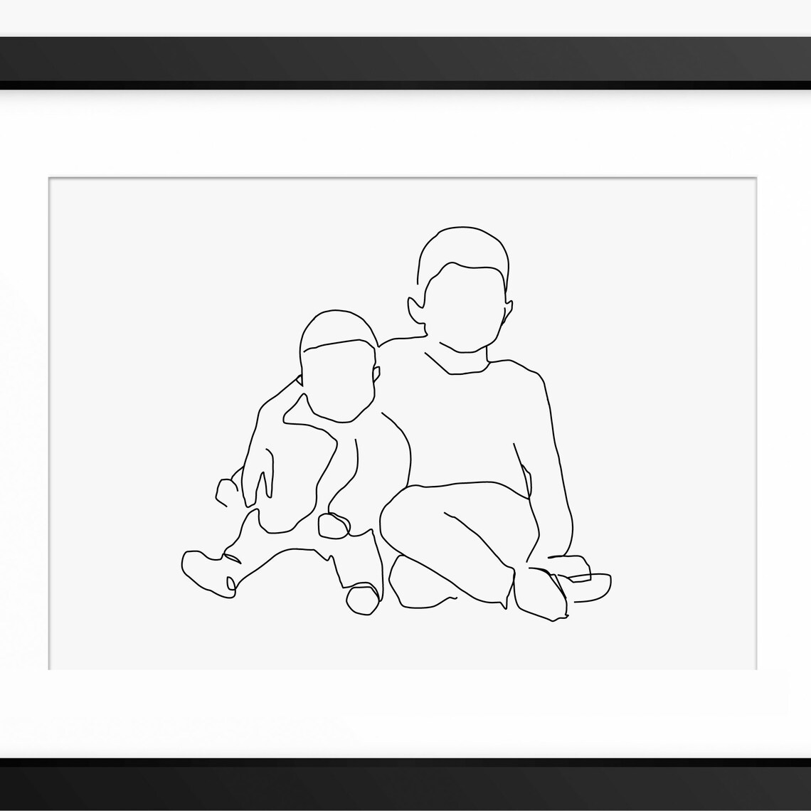 Sibling Art Print Brothers Art Brothers Illustration Family Line Art Sibling Wall Art Mothers Day Print Brothers Gift Brother Art